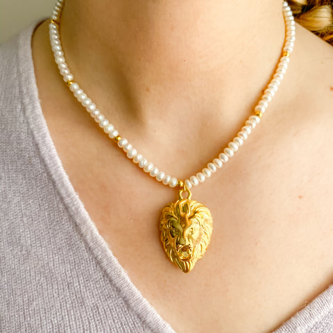 Pearl Lion Necklace