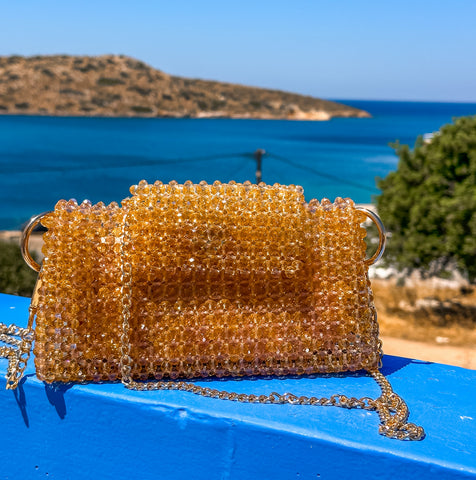 Kalypso Crystal Bag - Sand Gold