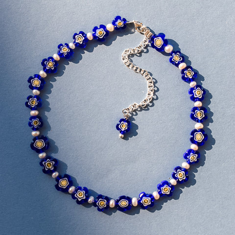 Blue Millefiori Necklace