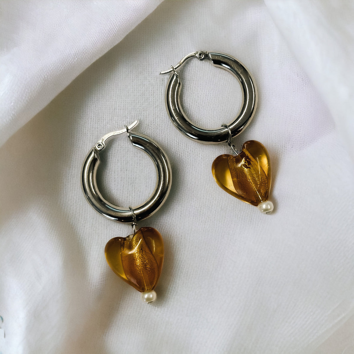 Heart Hoops Earrings