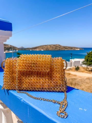 Kalypso Crystal Bag - Sand Gold