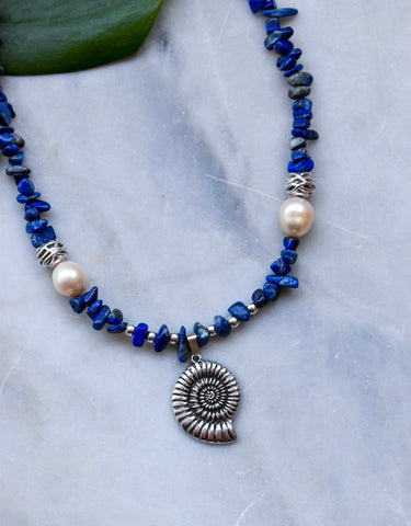 Shell Blue Necklace